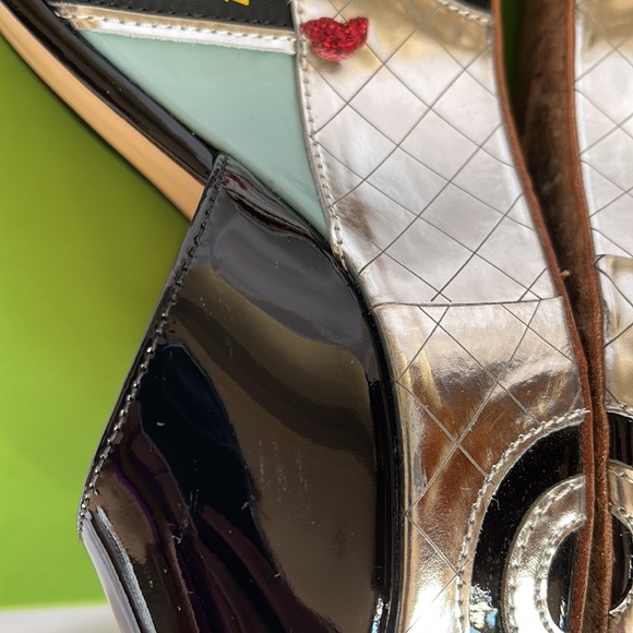 Kate Spade Black Patent Leather Dora Wedges Taco Truck Viva El Taco Size 10 - Picture 10 of 17